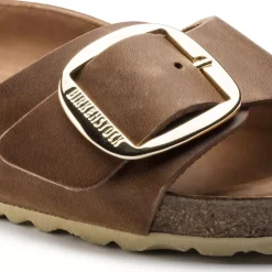 Sandalo Madrid Big Buckle Cuoio, Marrone