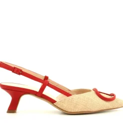Slingback Hella Beige, Rosso