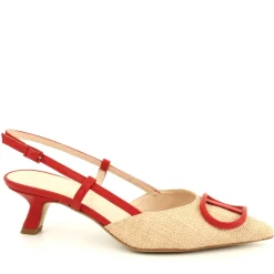 Slingback Hella Beige, Rosso