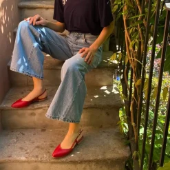 Slingback Mara Rosso