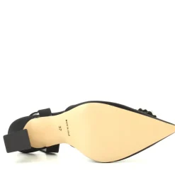 Slingback Satin Nero
